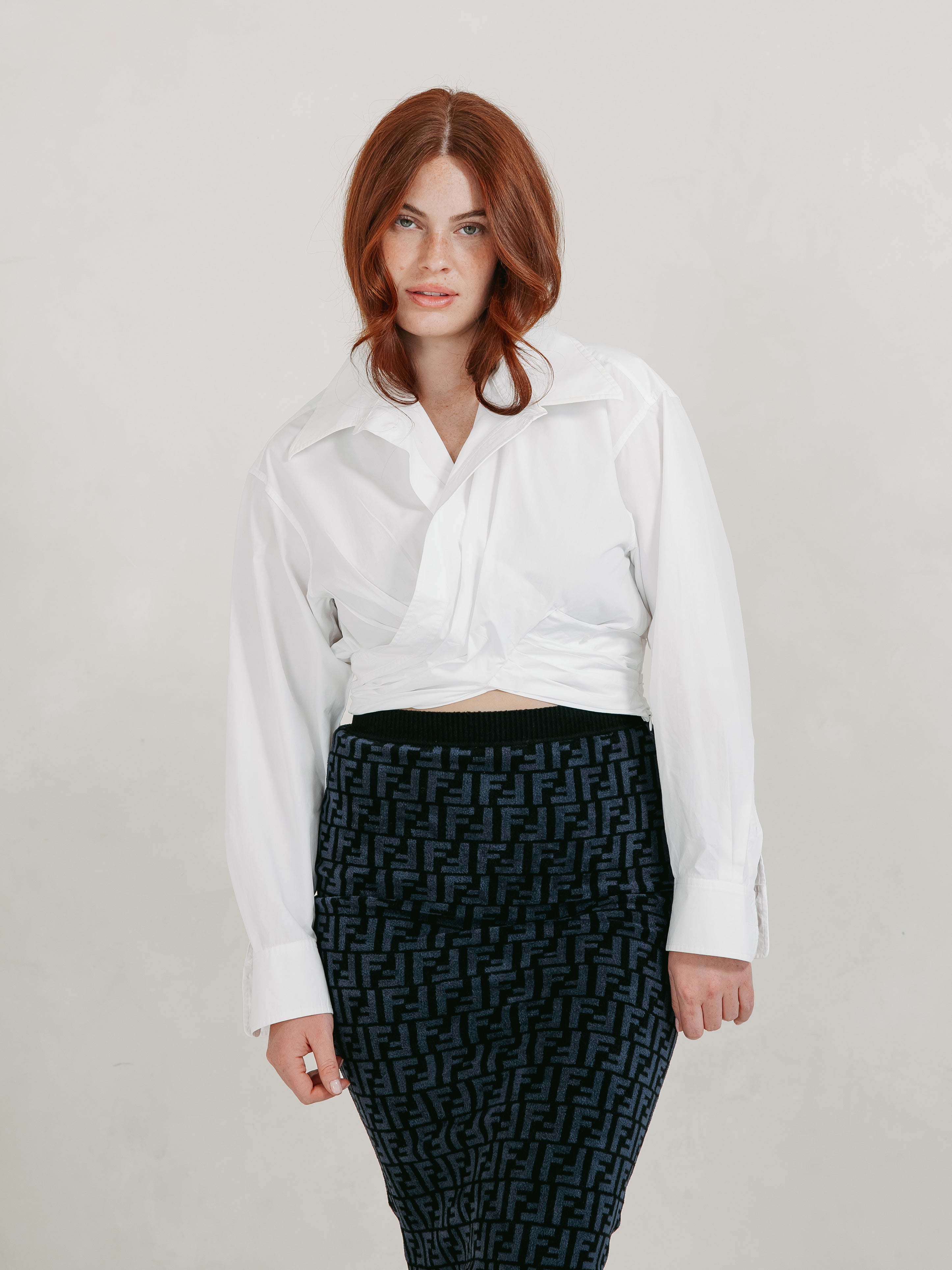 Fendi Navy Monogram Skirt