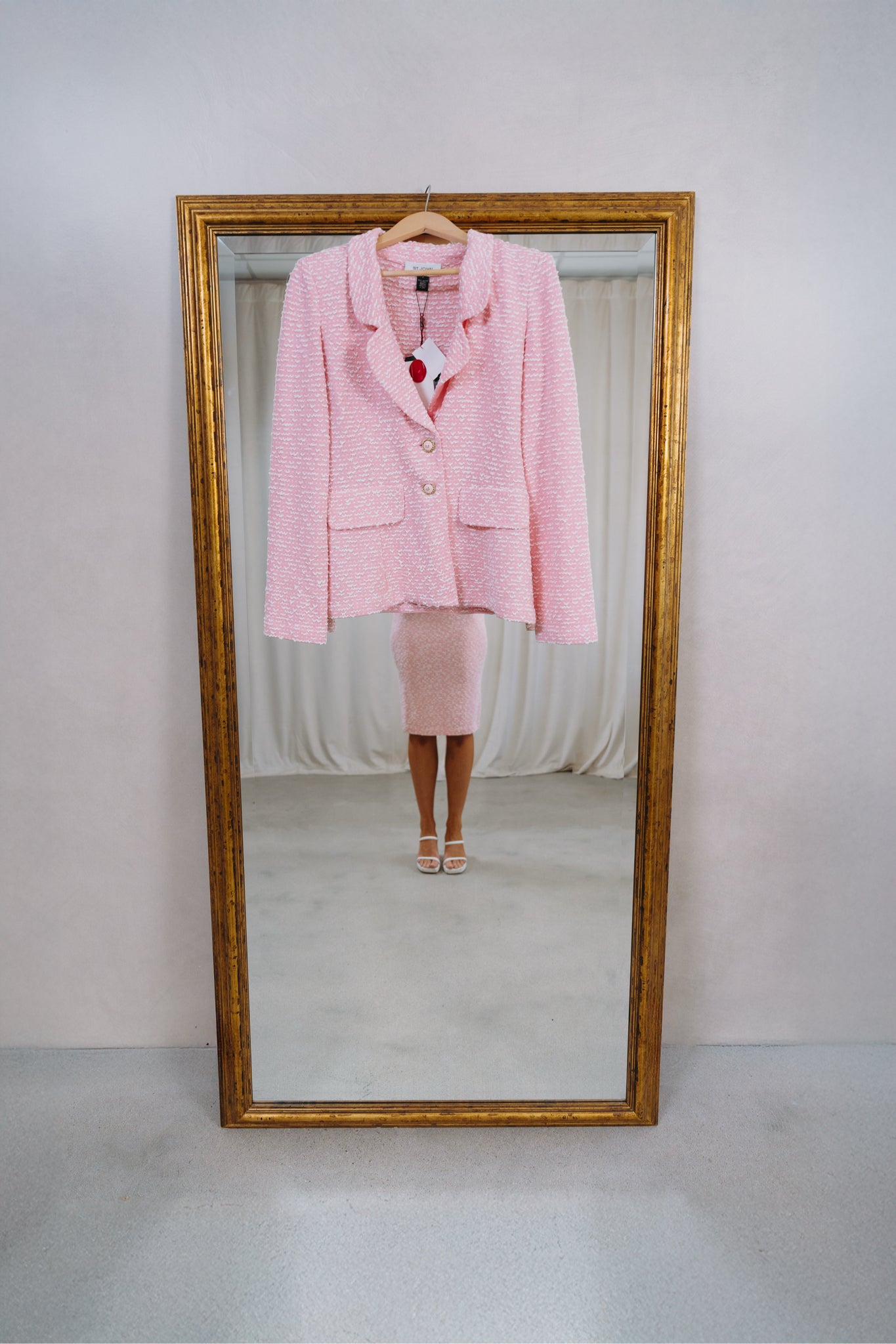 St. John Pink Tweed 2 PC Dress