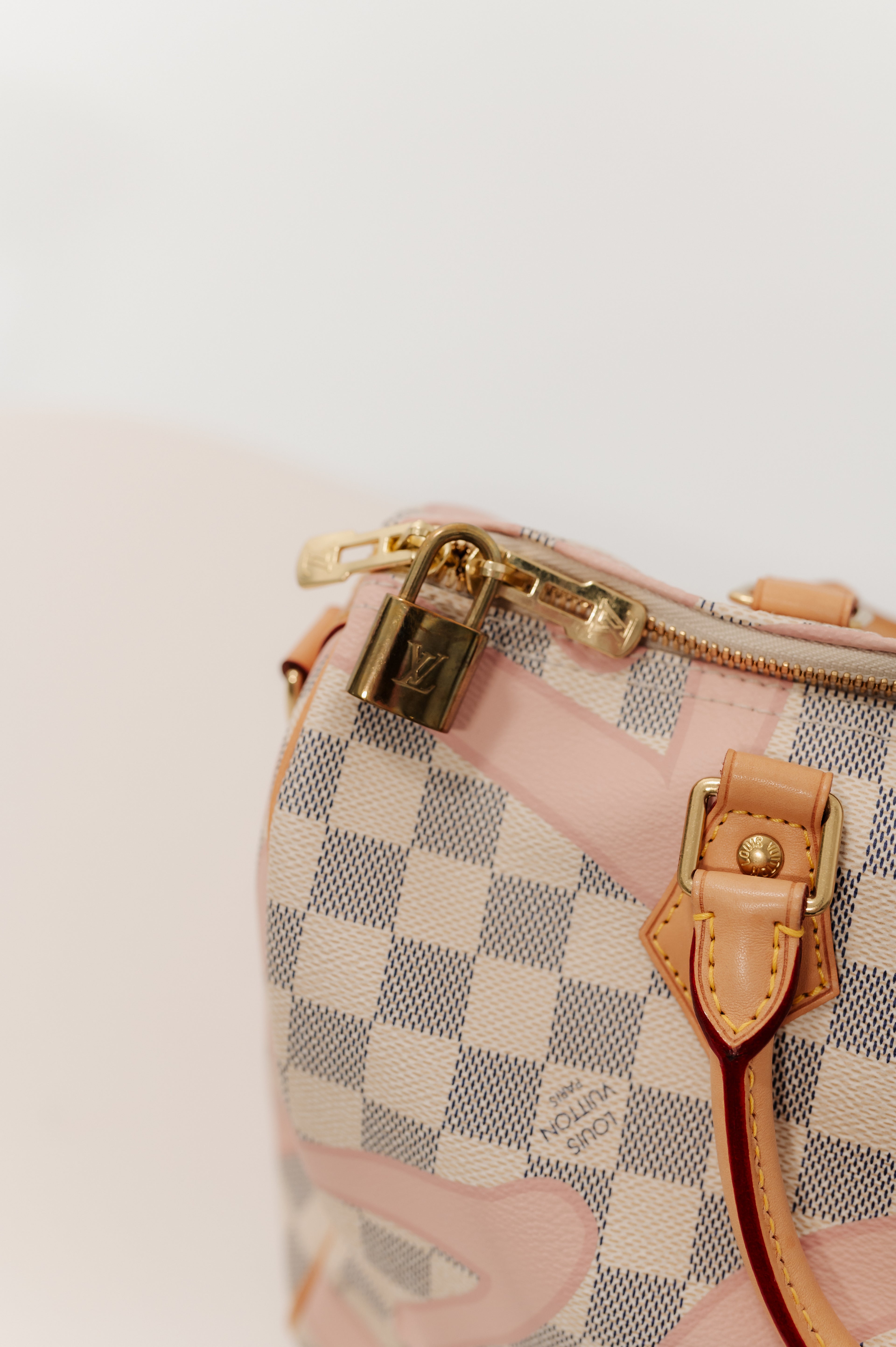 Louis Vuitton White Damier Speedy Hand Bag