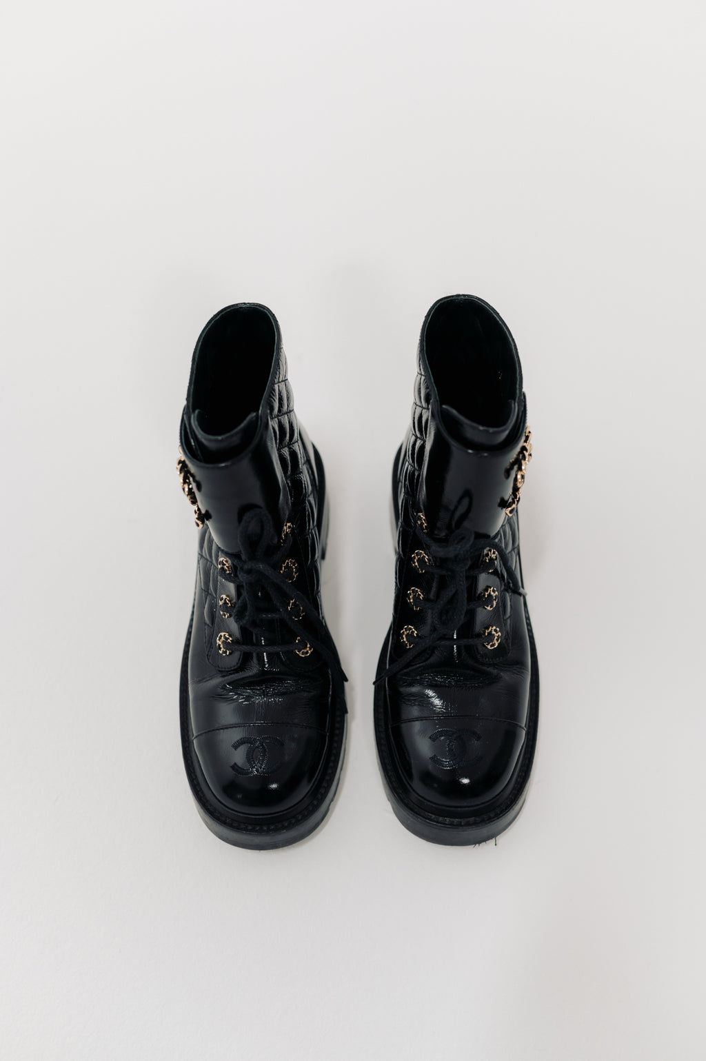 Chanel Black CC Boots