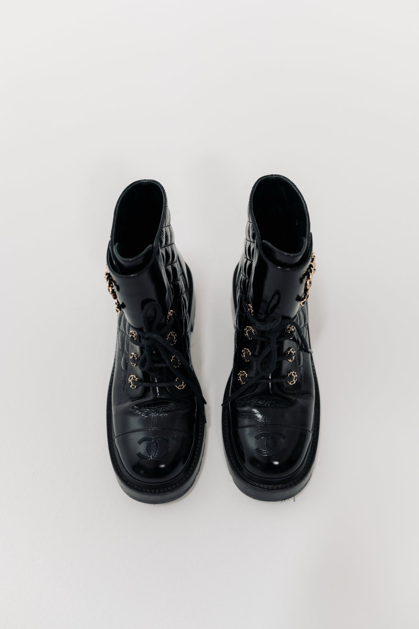 Chanel Black CC Boots