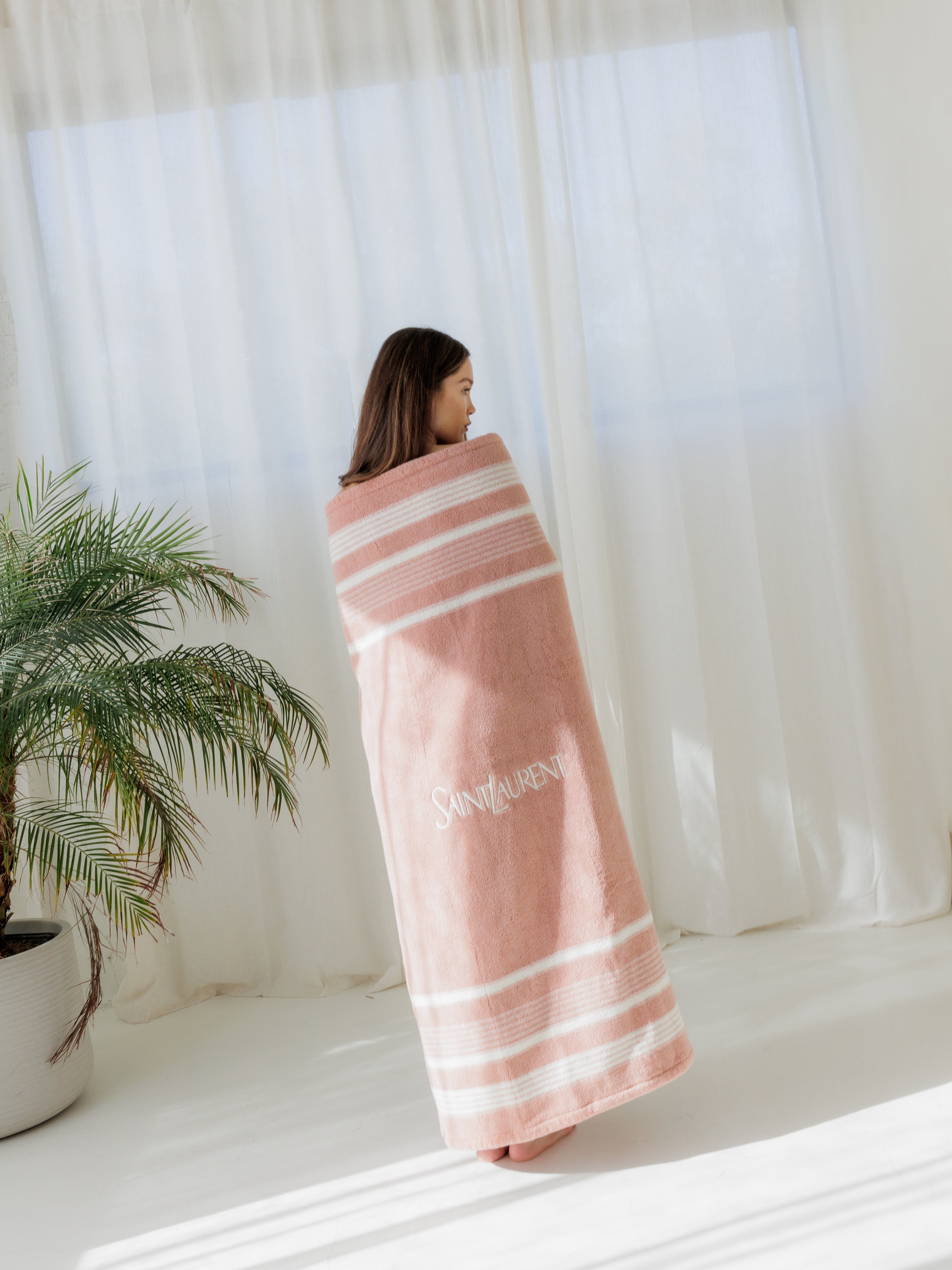 Saint Laurent Pink Beach Towel