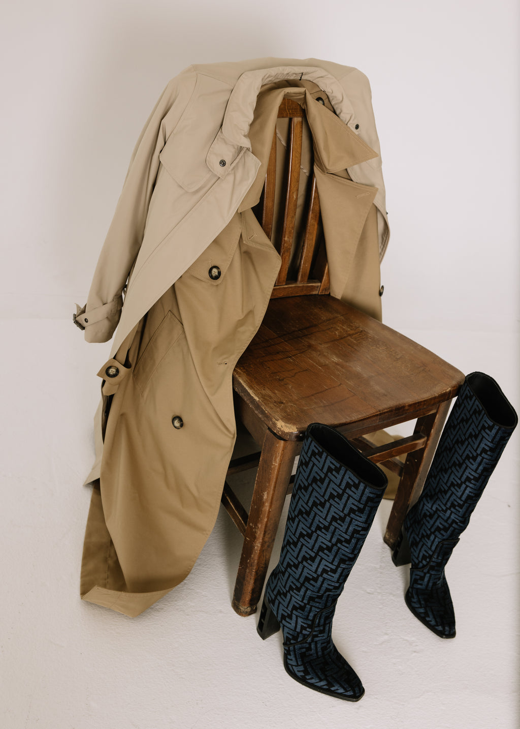 Fendi Monogram Knee High Boots