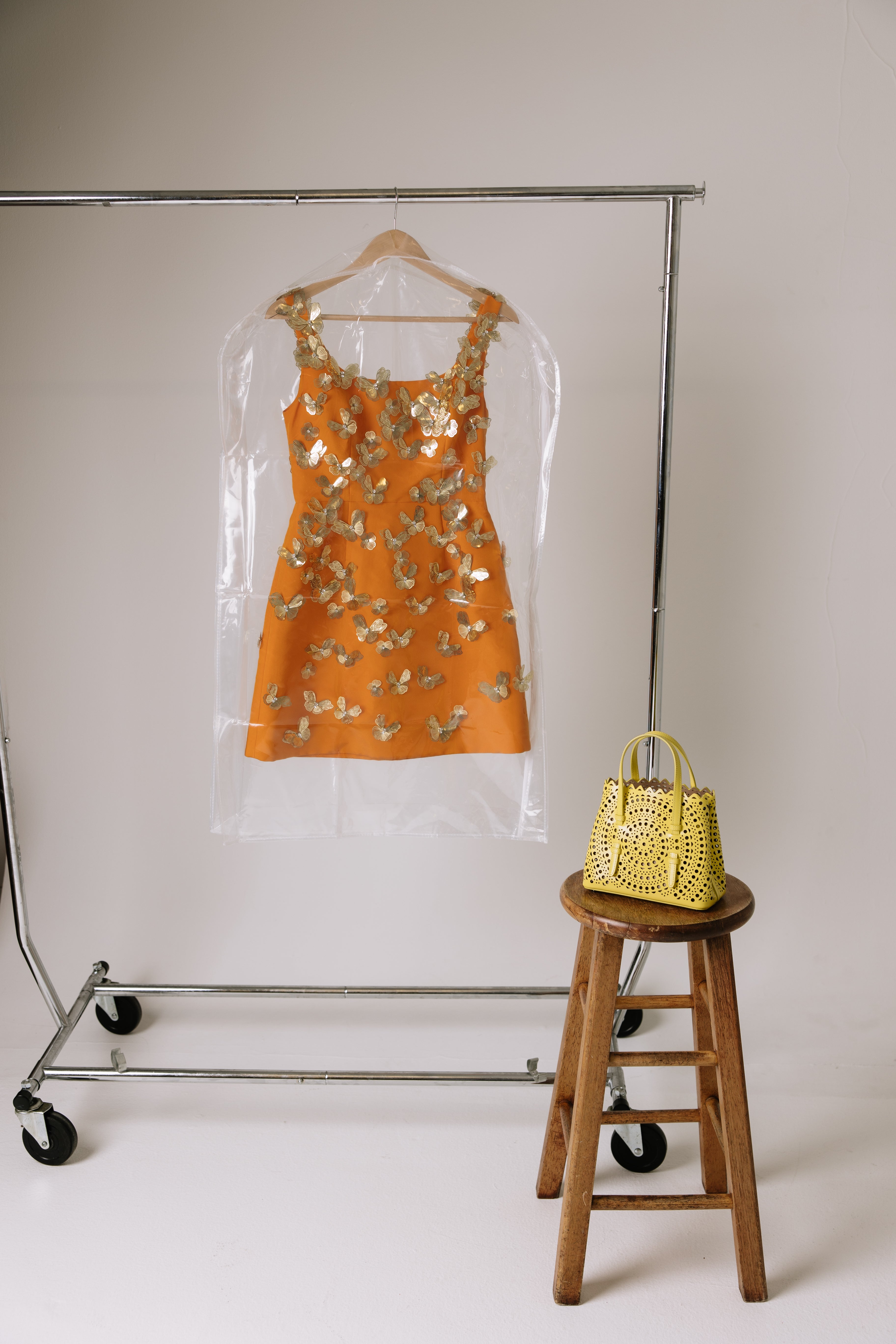 Carolina Herrera Butterfly Scoop Neck Dress