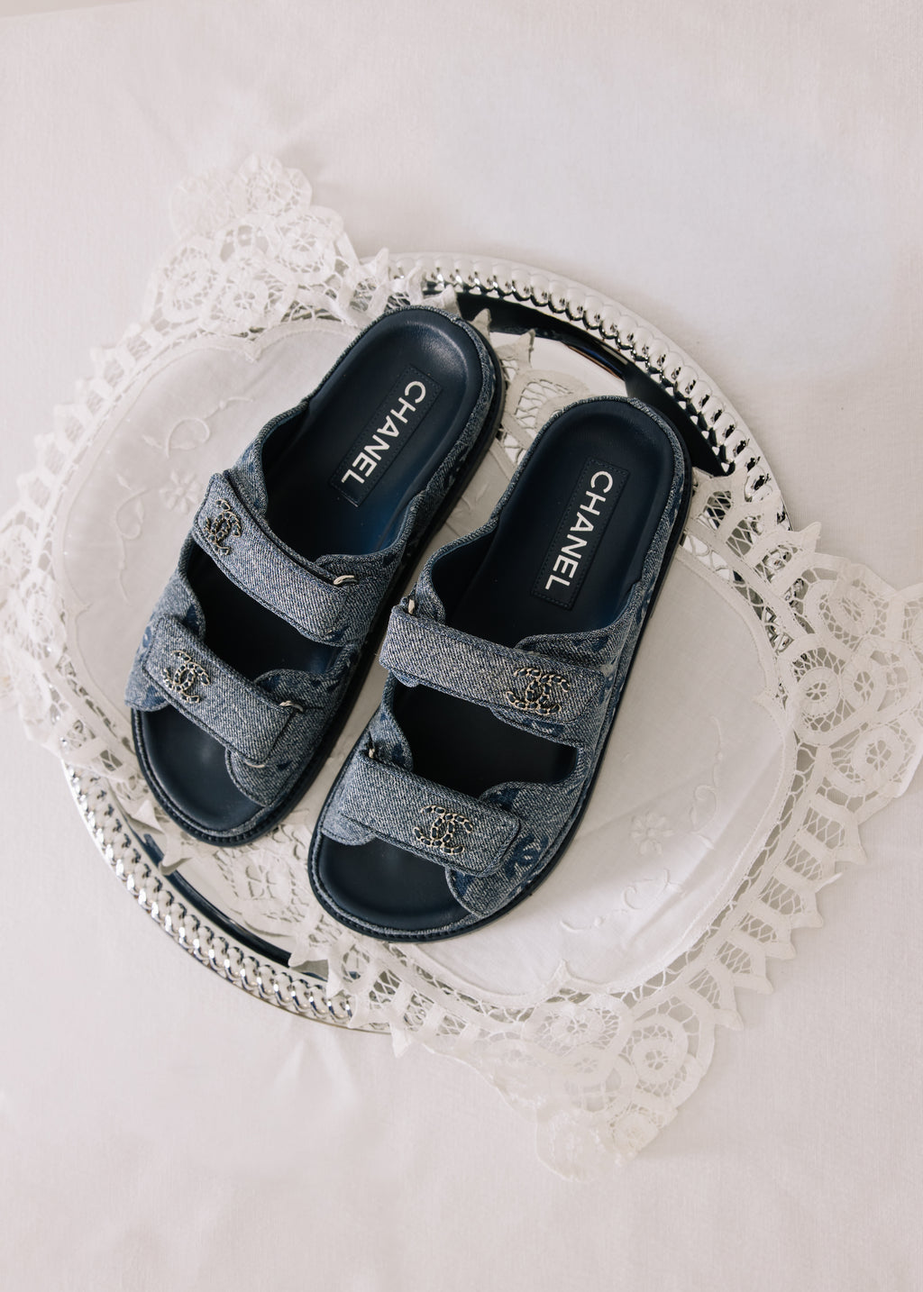 Chanel Dad Sandal Denim Slides