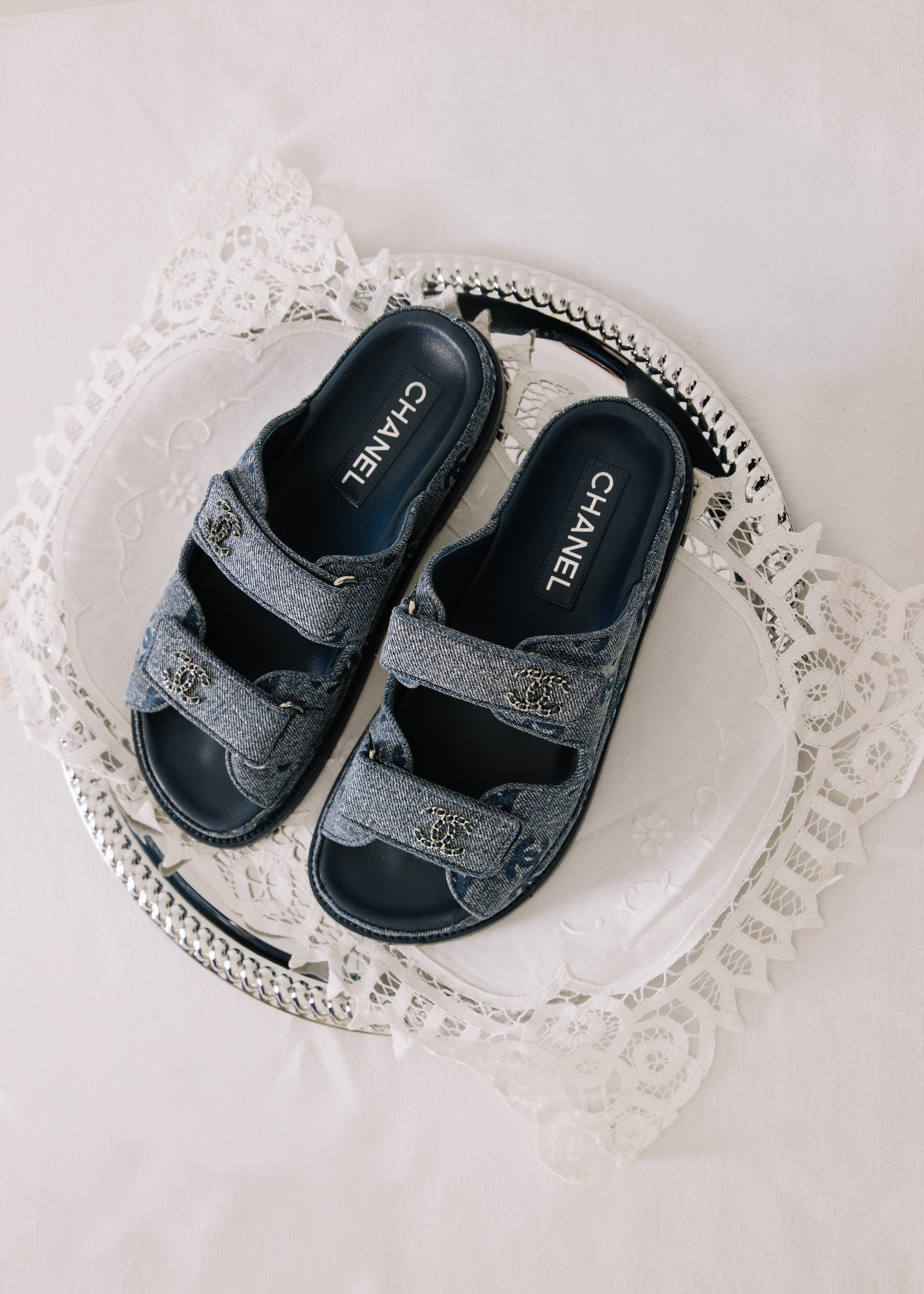 Chanel Dad Sandal Denim Slides