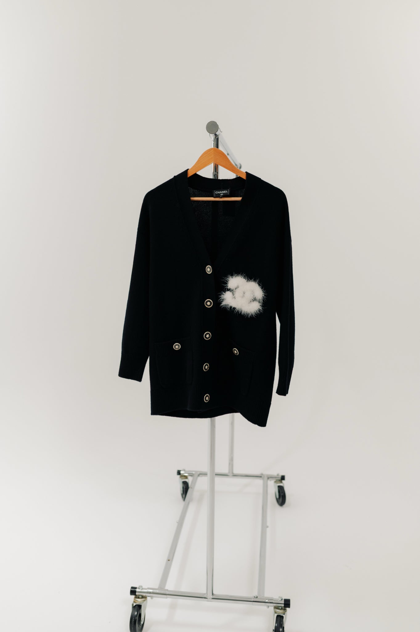 Chanel Black CC Feather Cardigan