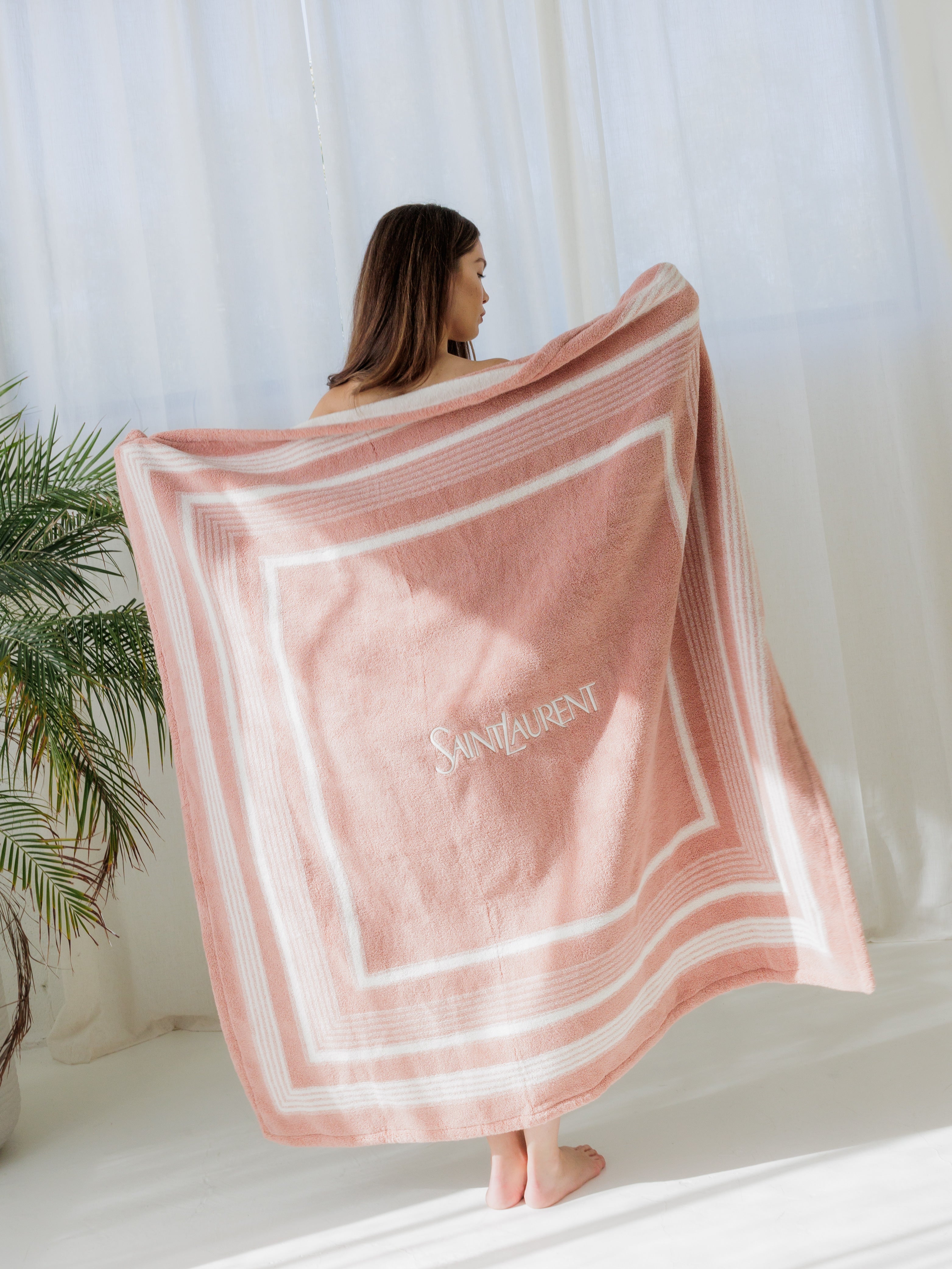 Saint Laurent Pink Beach Towel