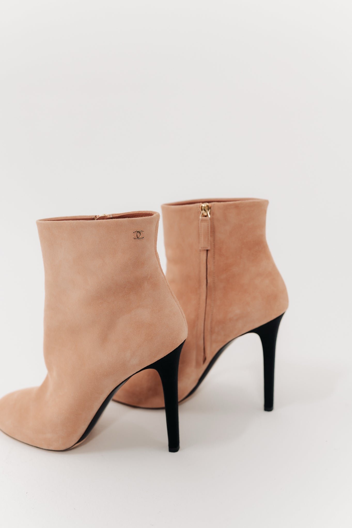 Chanel Rose Suede Boots
