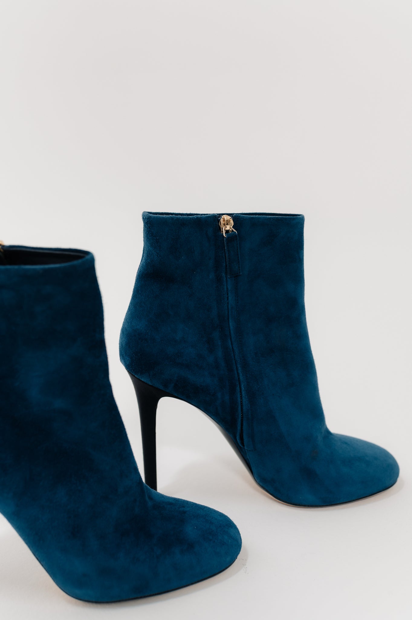 Chanel Teal Suede Boots