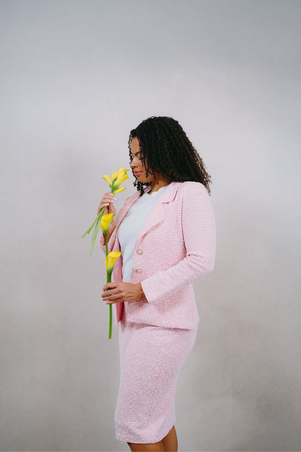 St. John Pink Tweed 2 PC Dress