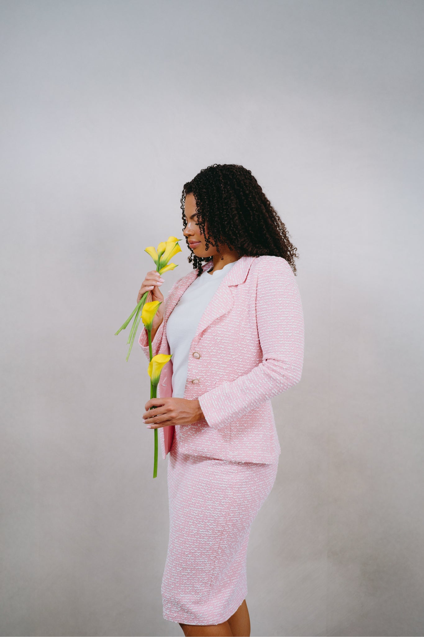 St. John Pink Tweed 2 PC Dress