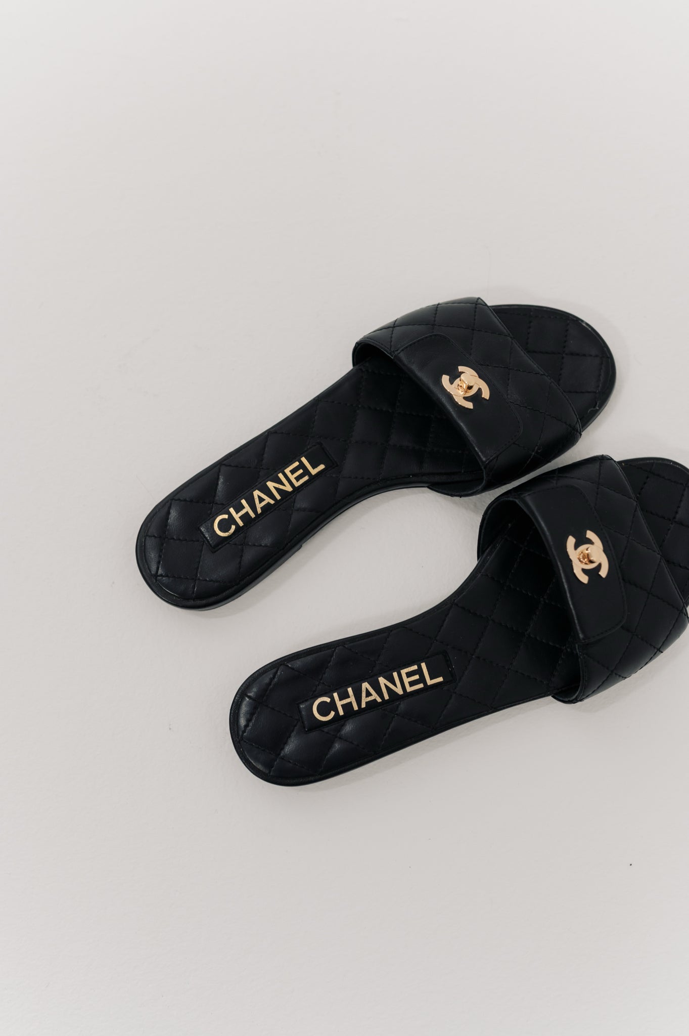 Chanel Black Slide Sandals