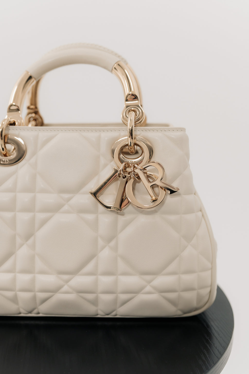 Christian Dior White Cannage Hand Bag