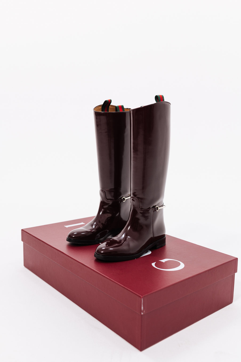 Gucci Burgundy Knee High Boots