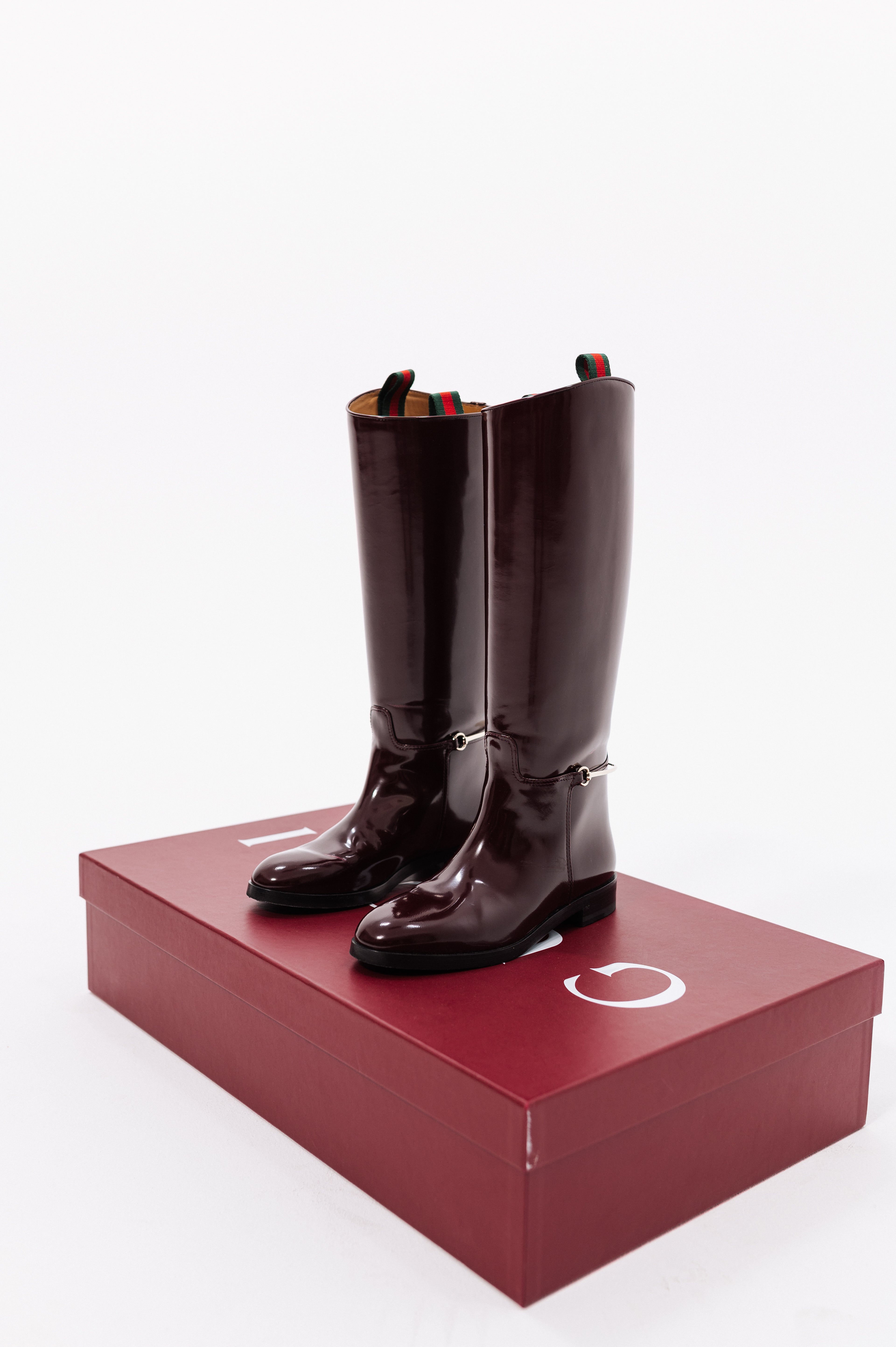 Gucci Burgundy Knee High Boots