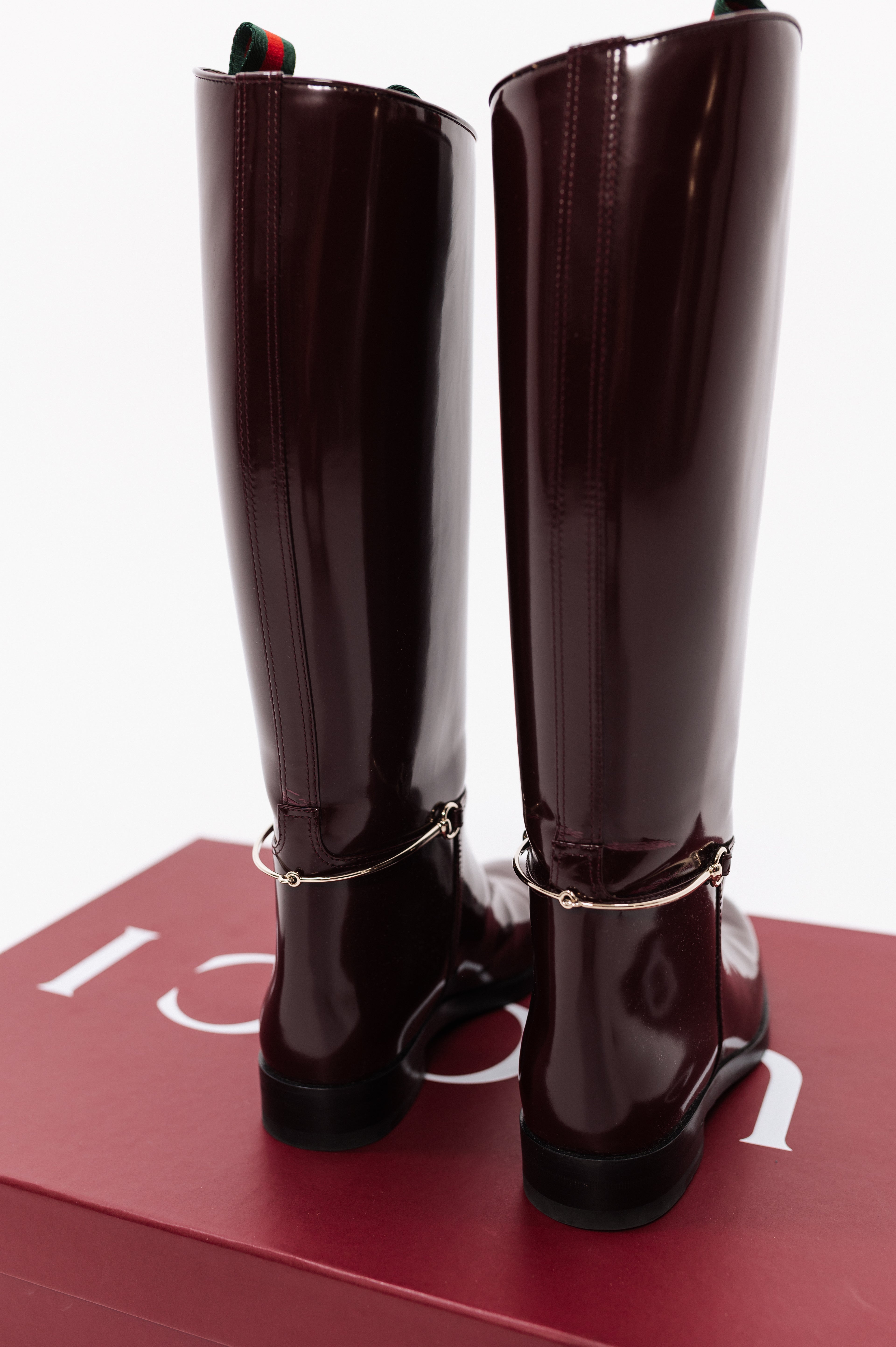 Gucci Burgundy Knee High Boots