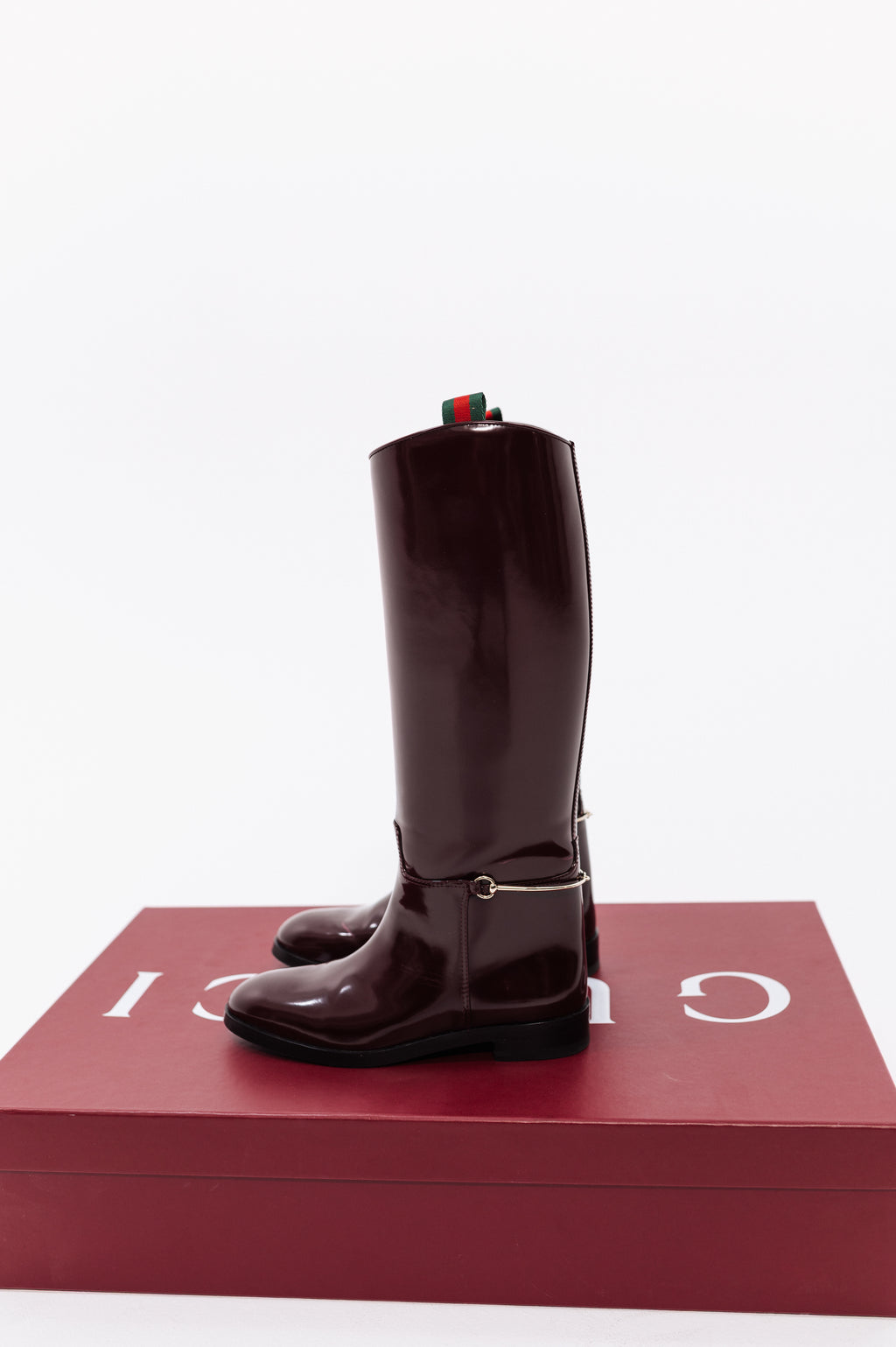 Gucci Burgundy Knee High Boots