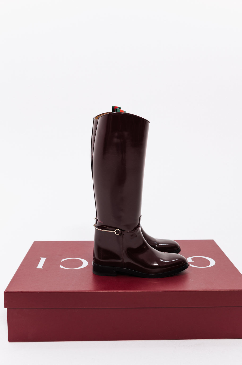 Gucci Burgundy Knee High Boots