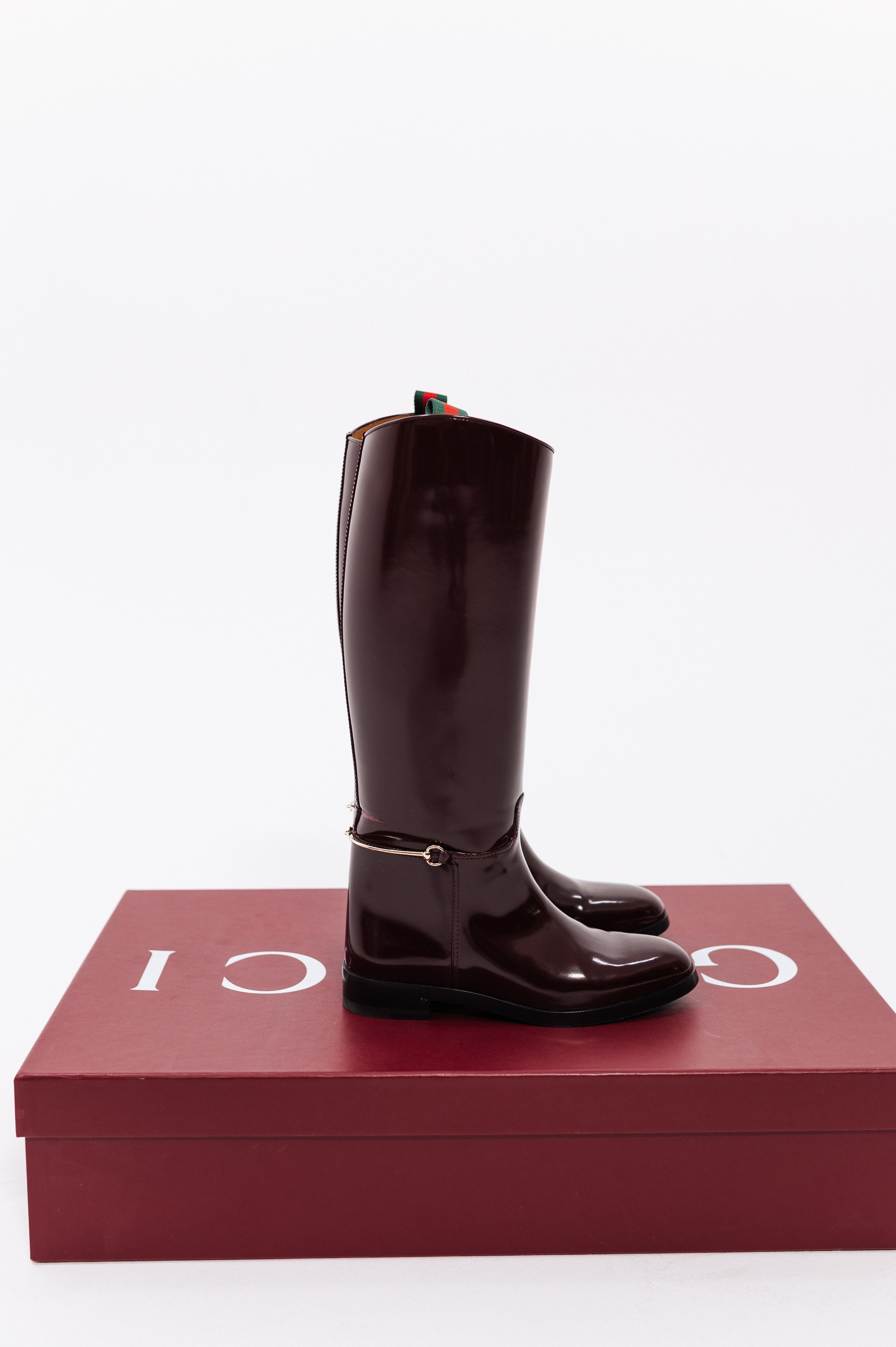 Gucci Burgundy Knee High Boots
