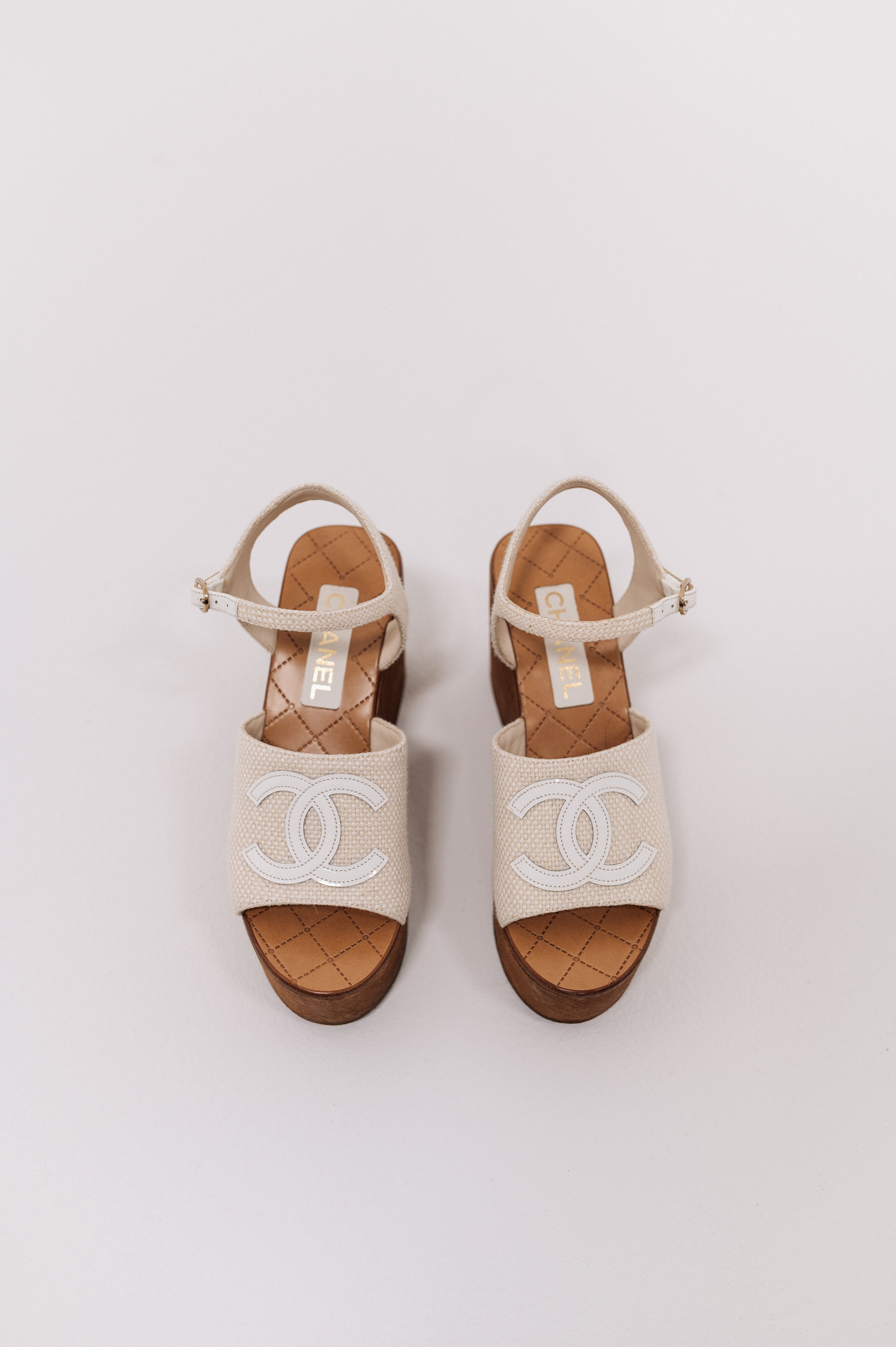 Chanel Platform Wedge CC Sandal