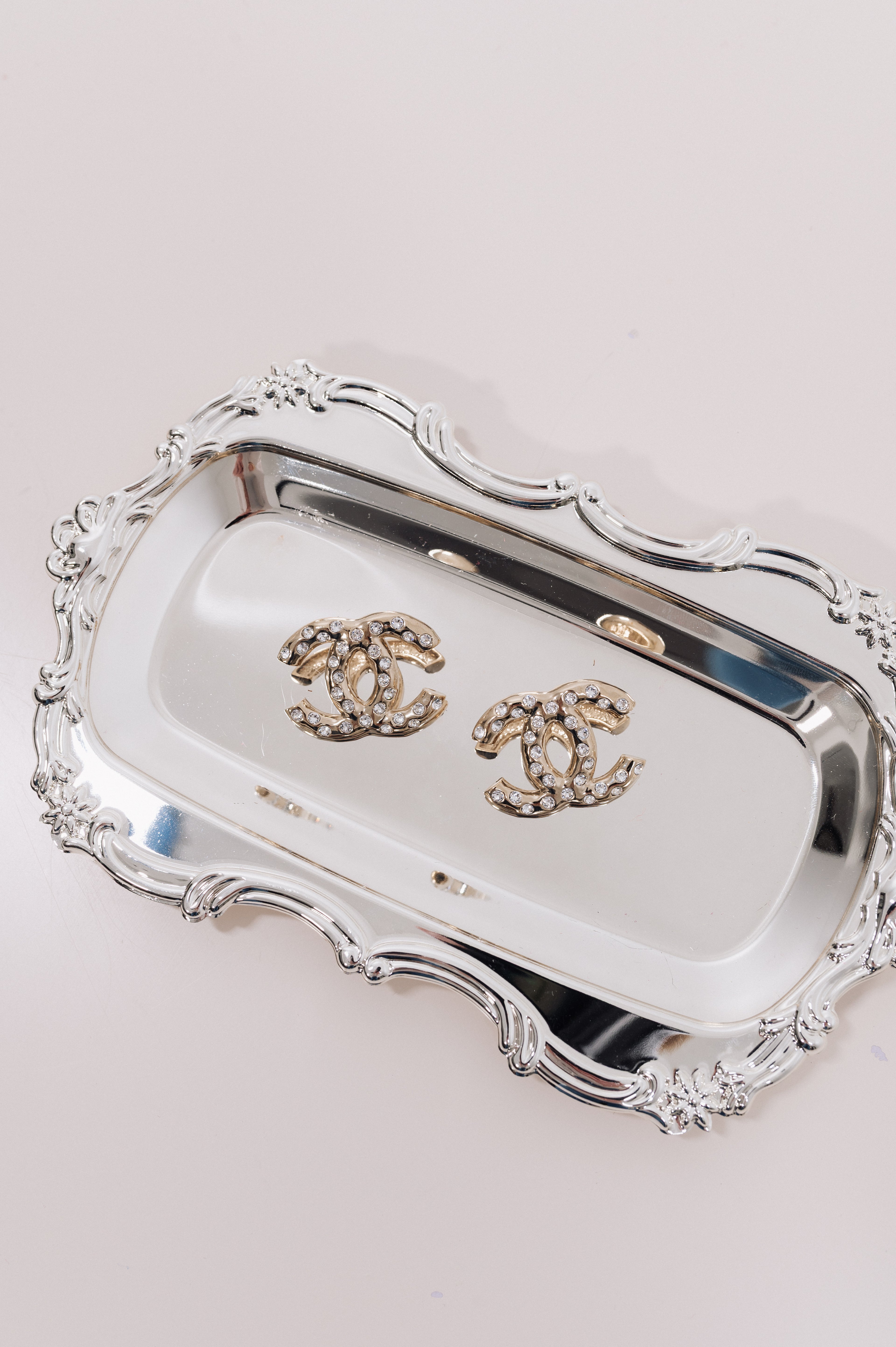 Chanel CC Crystal Oversized Earrings