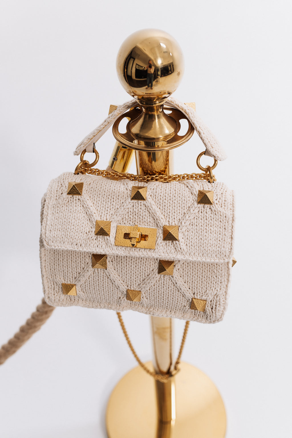 Valentino Roman Stud Crochet Handbag