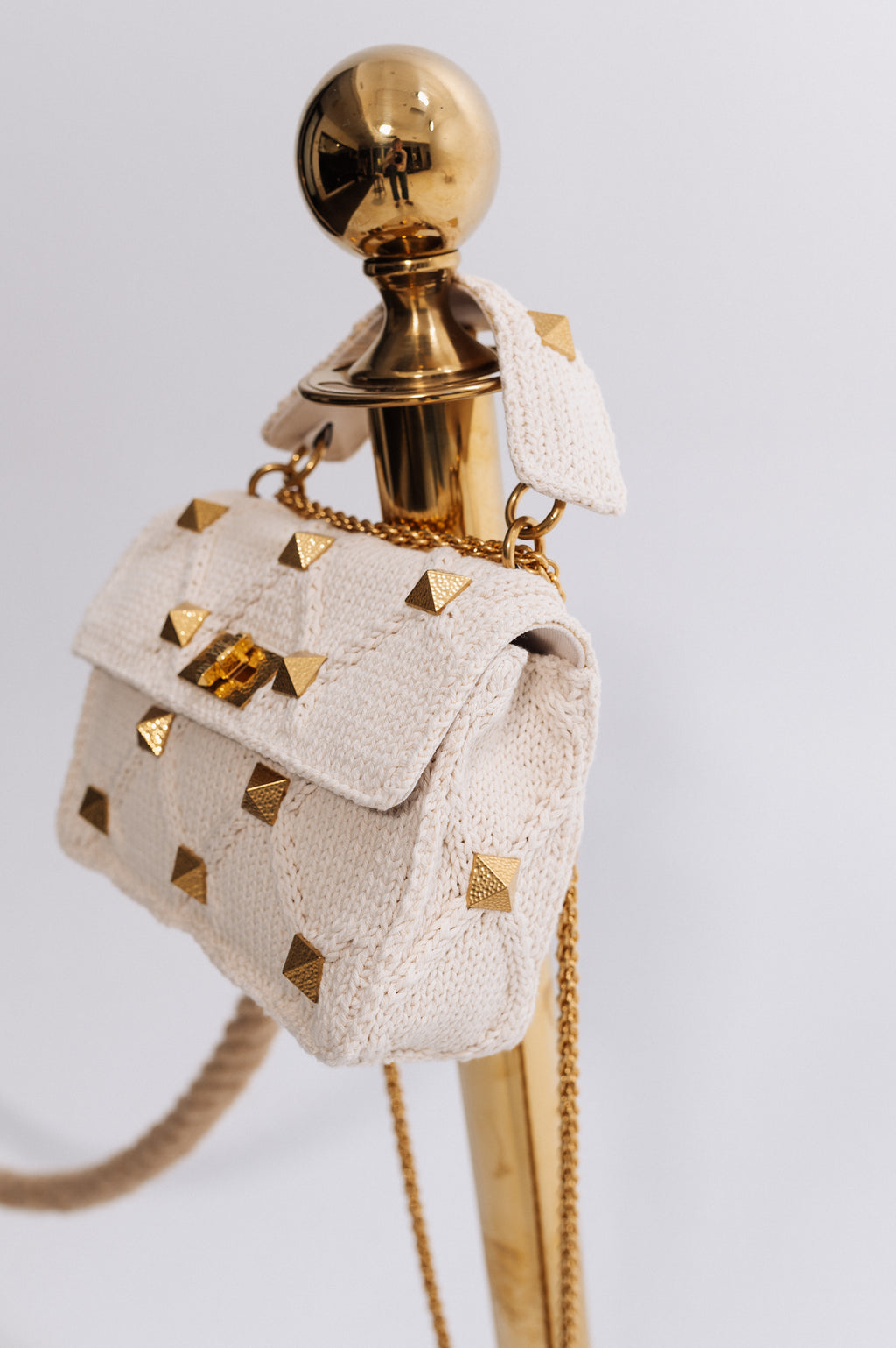 Valentino Roman Stud Crochet Handbag
