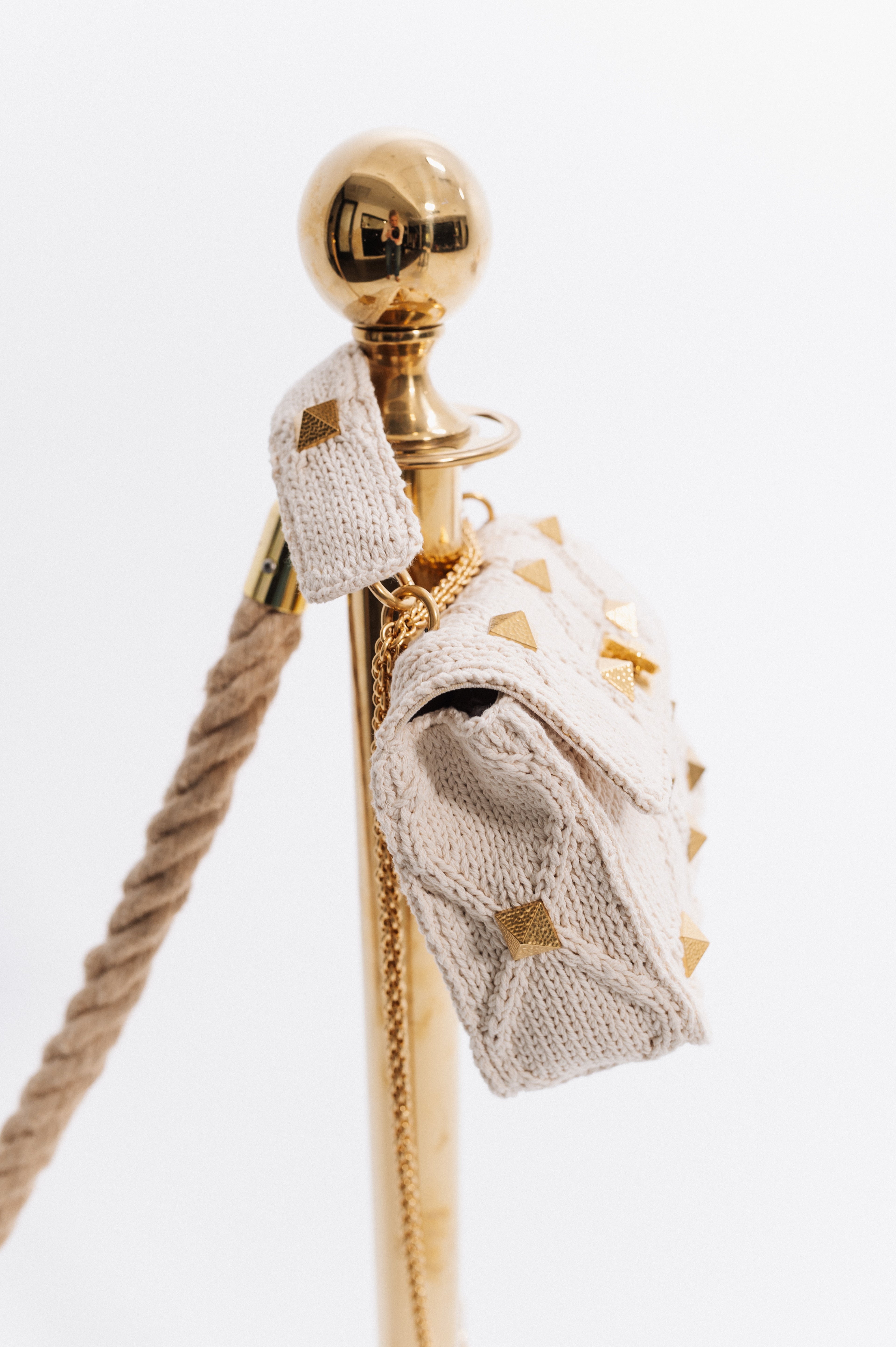 Valentino Roman Stud Crochet Handbag