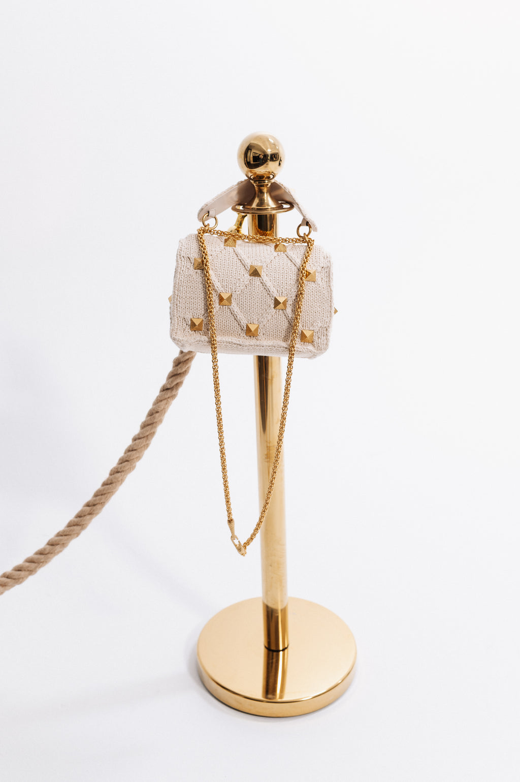 Valentino Roman Stud Crochet Handbag