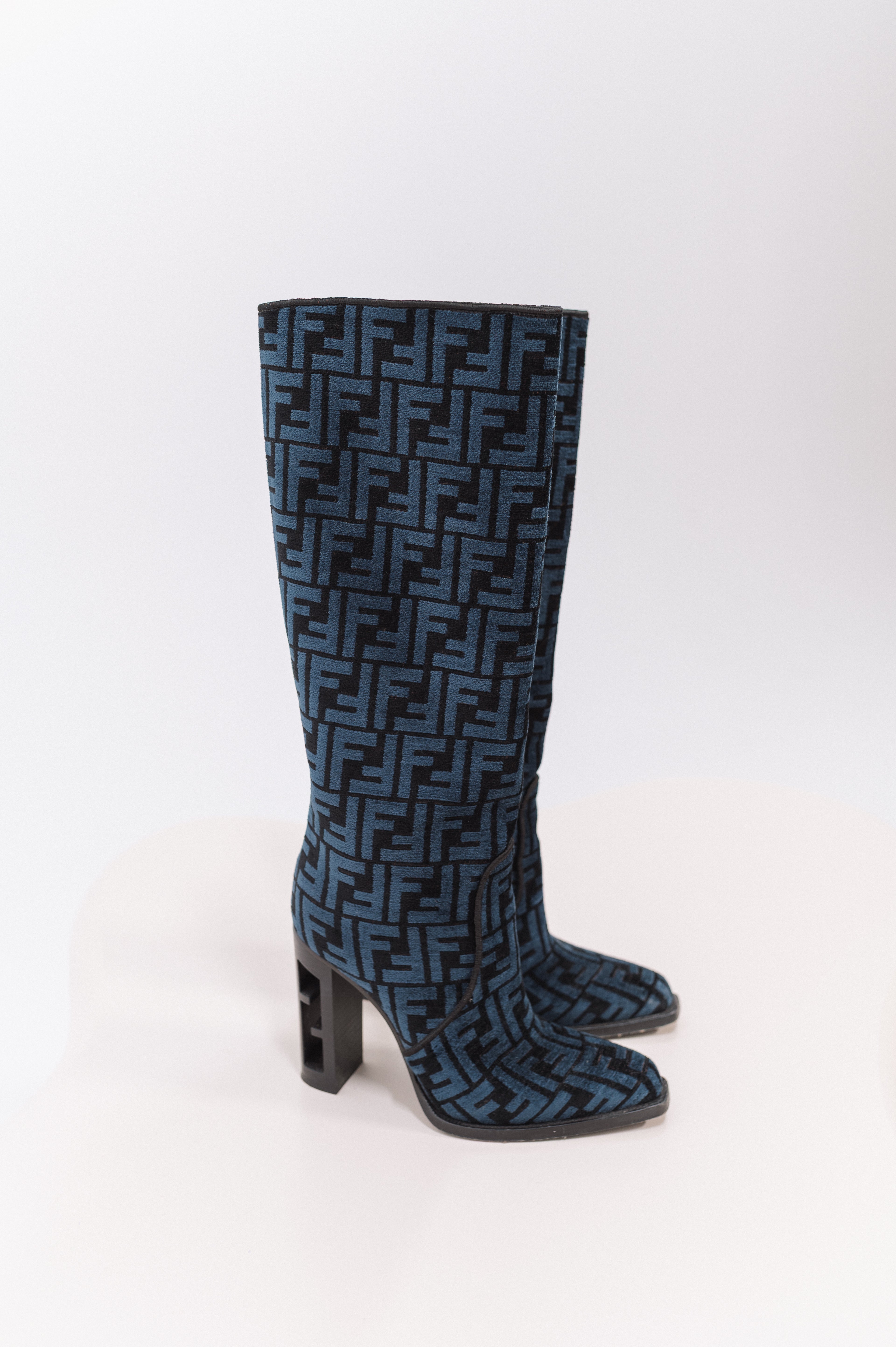 Fendi Monogram Knee High Boots