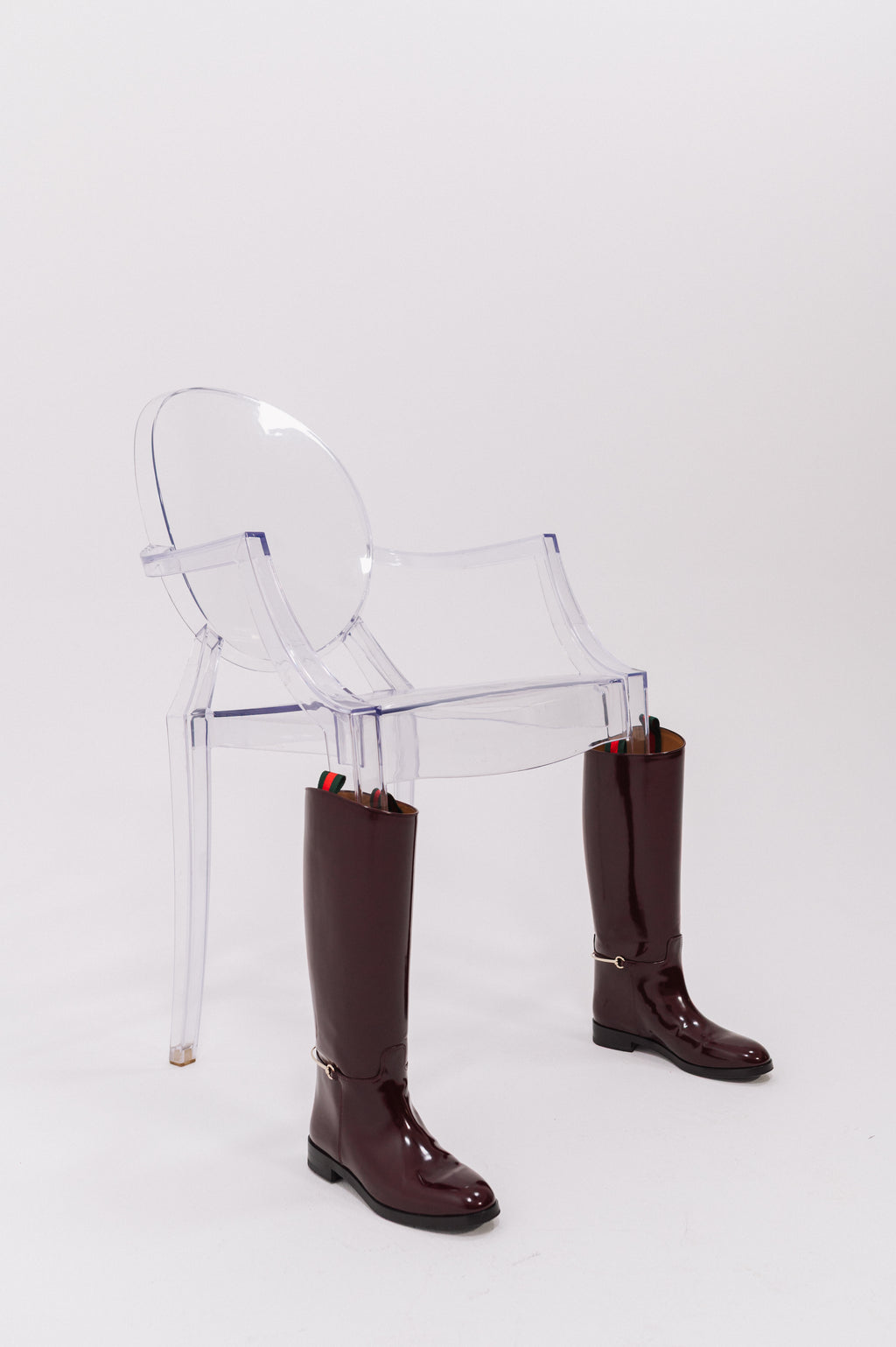 Gucci Burgundy Knee High Boots