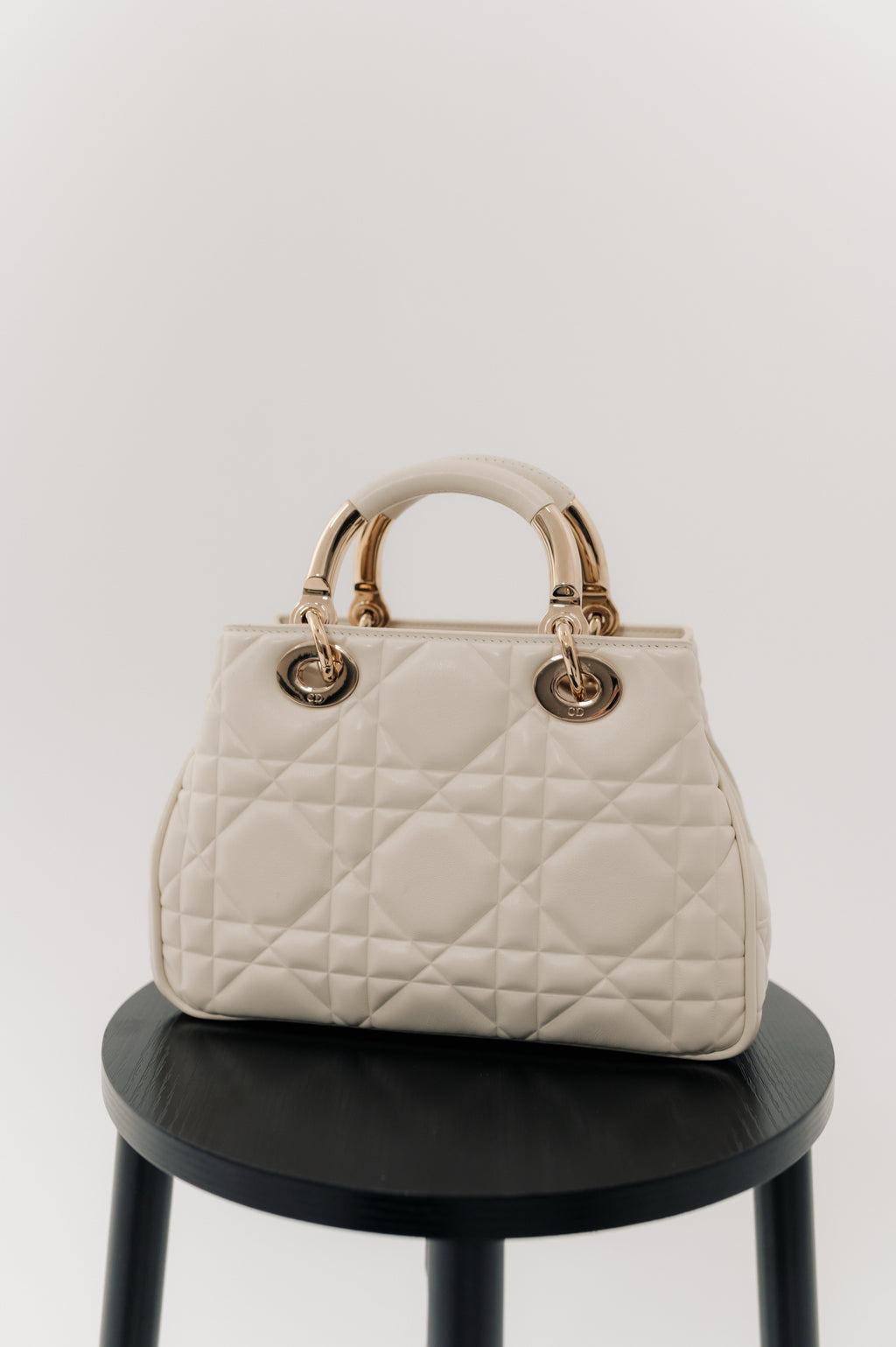 Christian Dior White Cannage Hand Bag