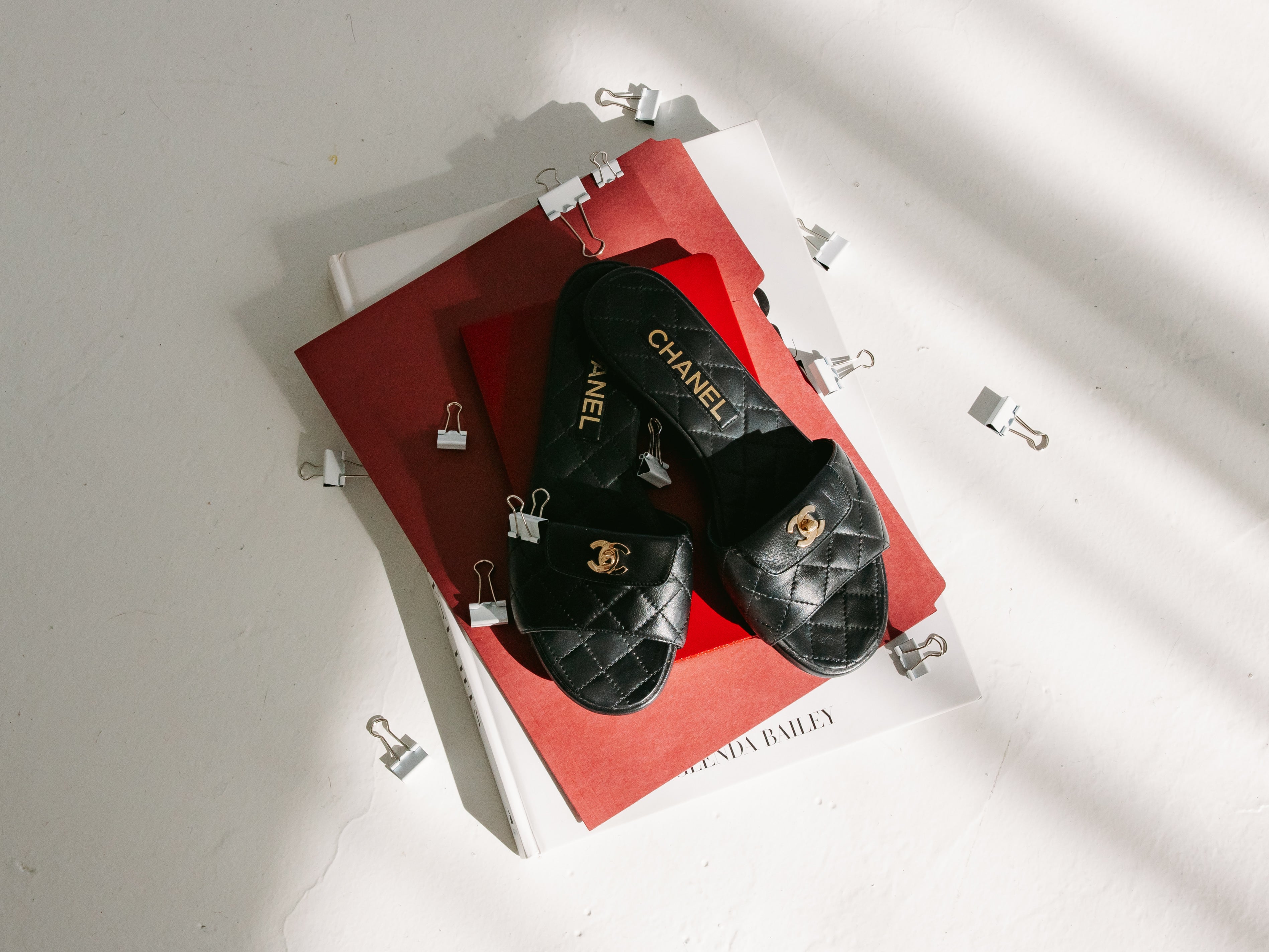 Chanel Black Slide Sandals