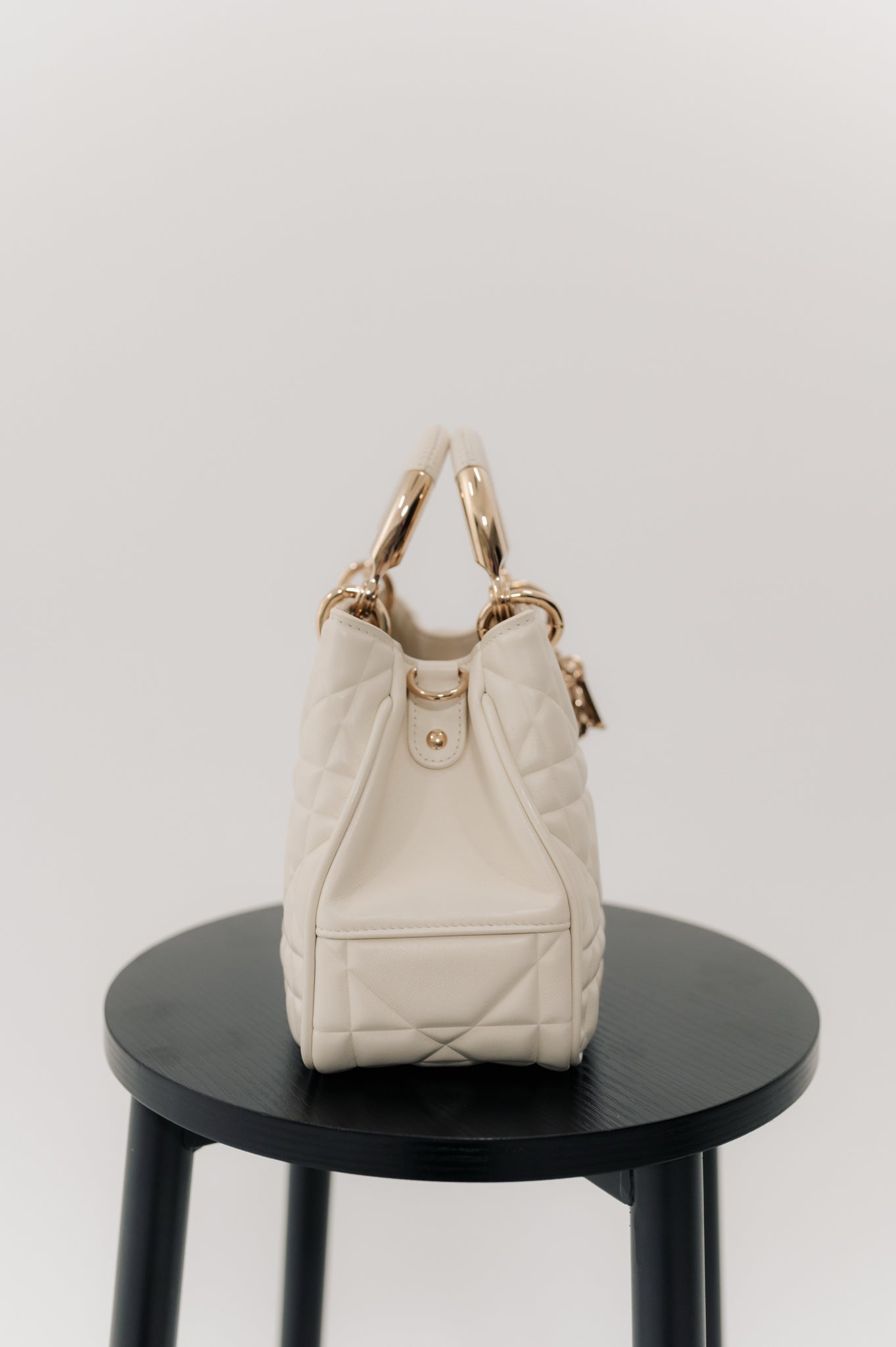Christian Dior White Cannage Hand Bag