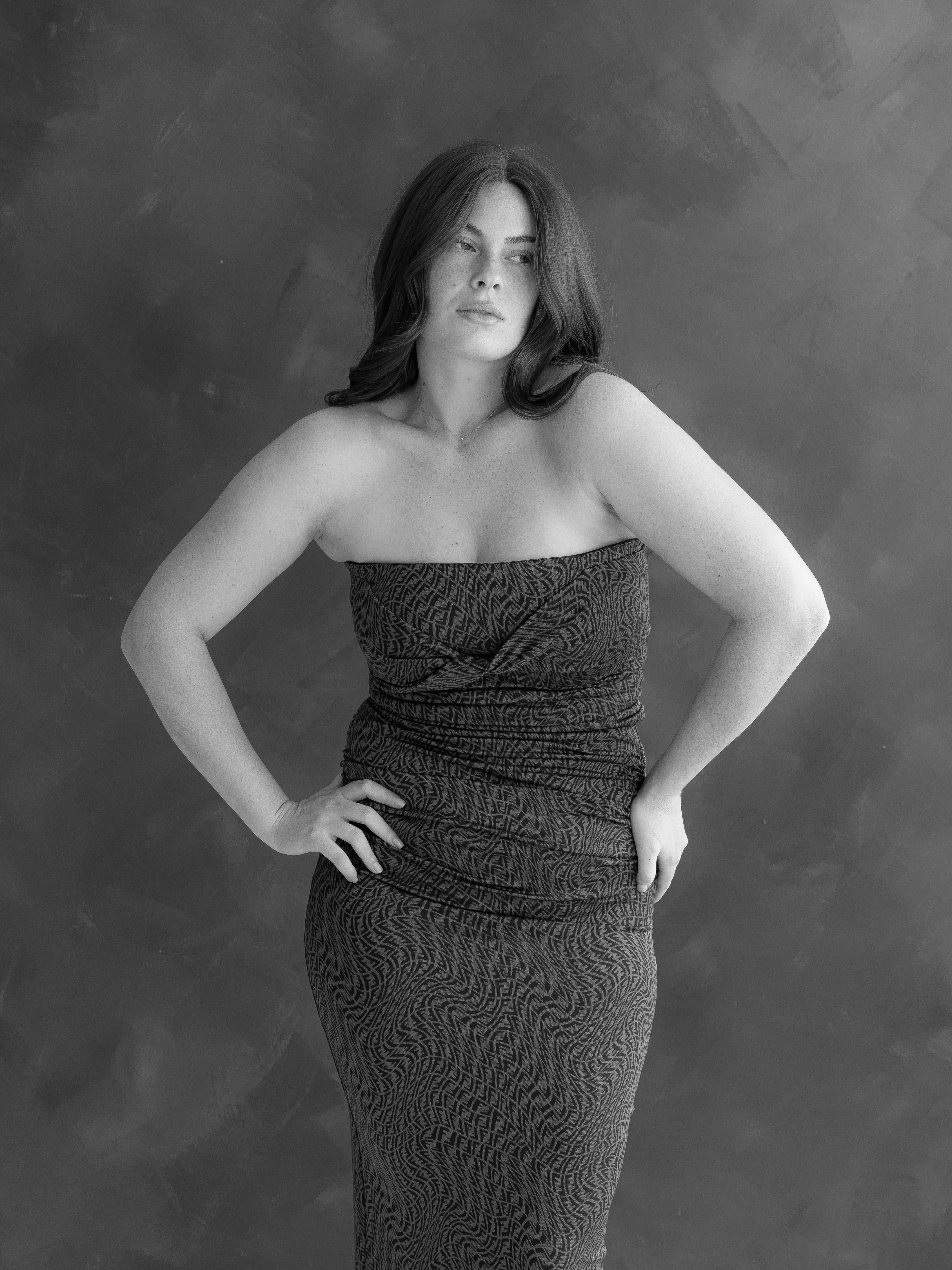 Fendi Brown Zucca Strapless Top