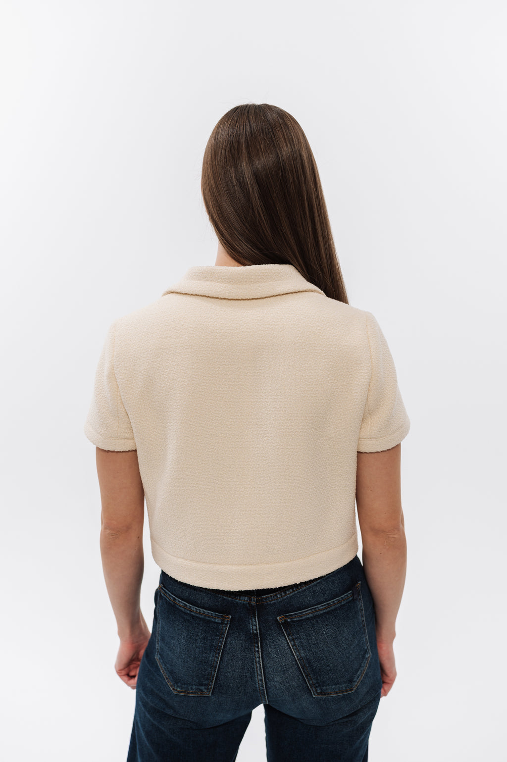 Celine Beige Crop Chelsea Jacket