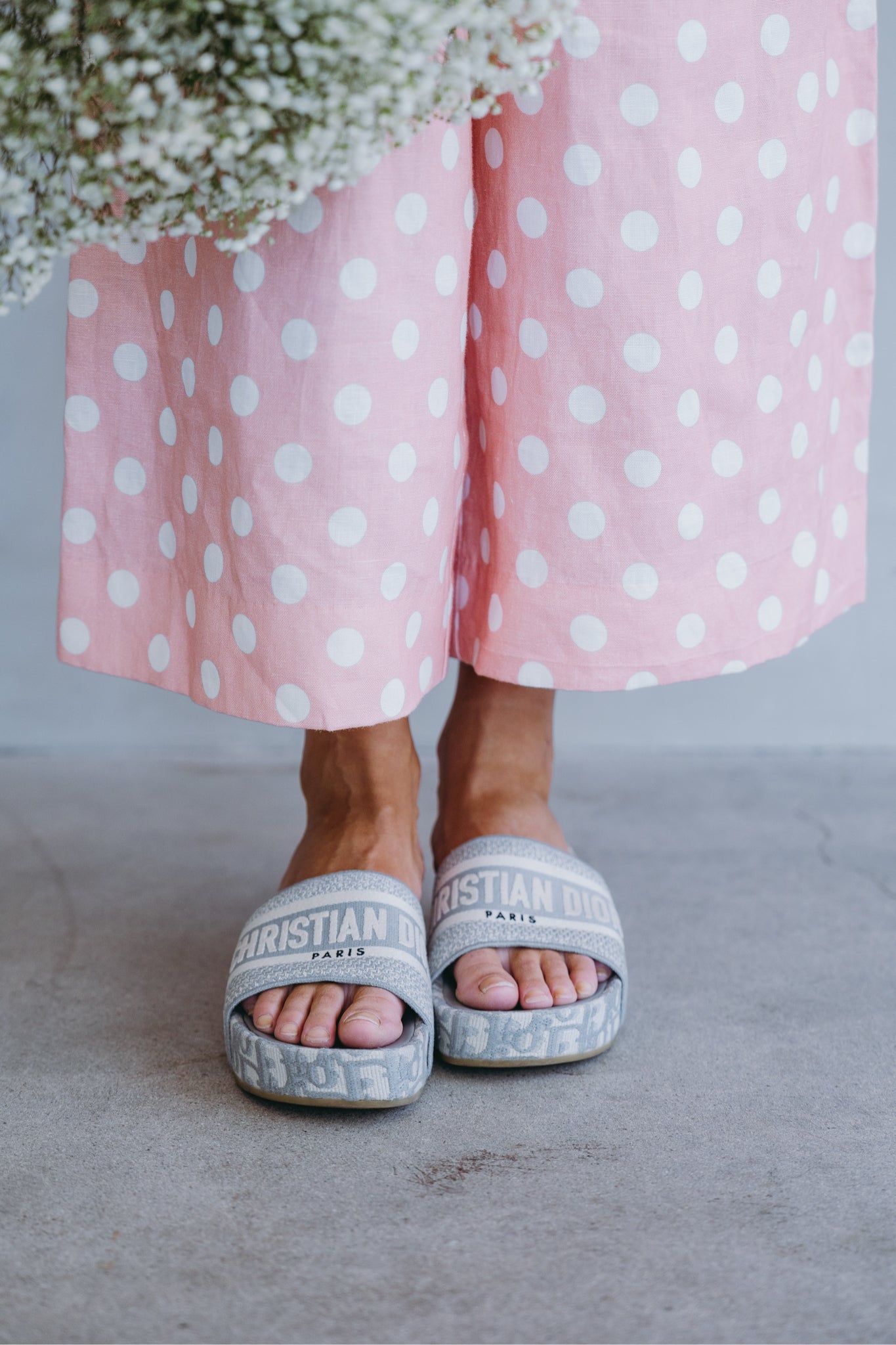 Christian Dior Gray Wedges