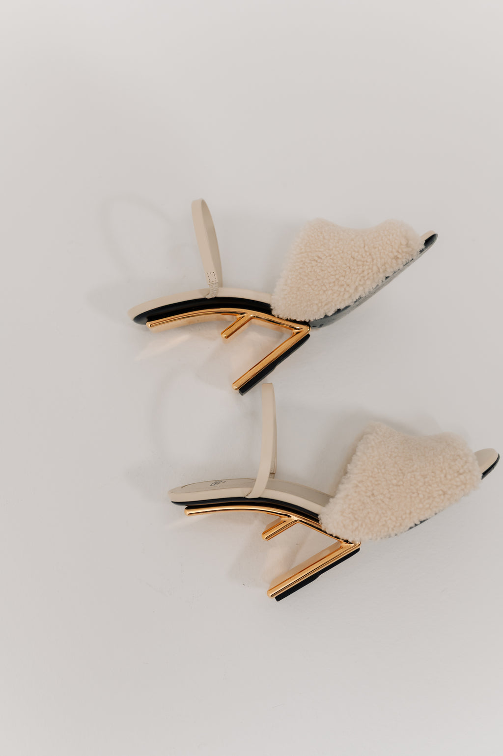 Fendi First Beige Sheepskin Heels