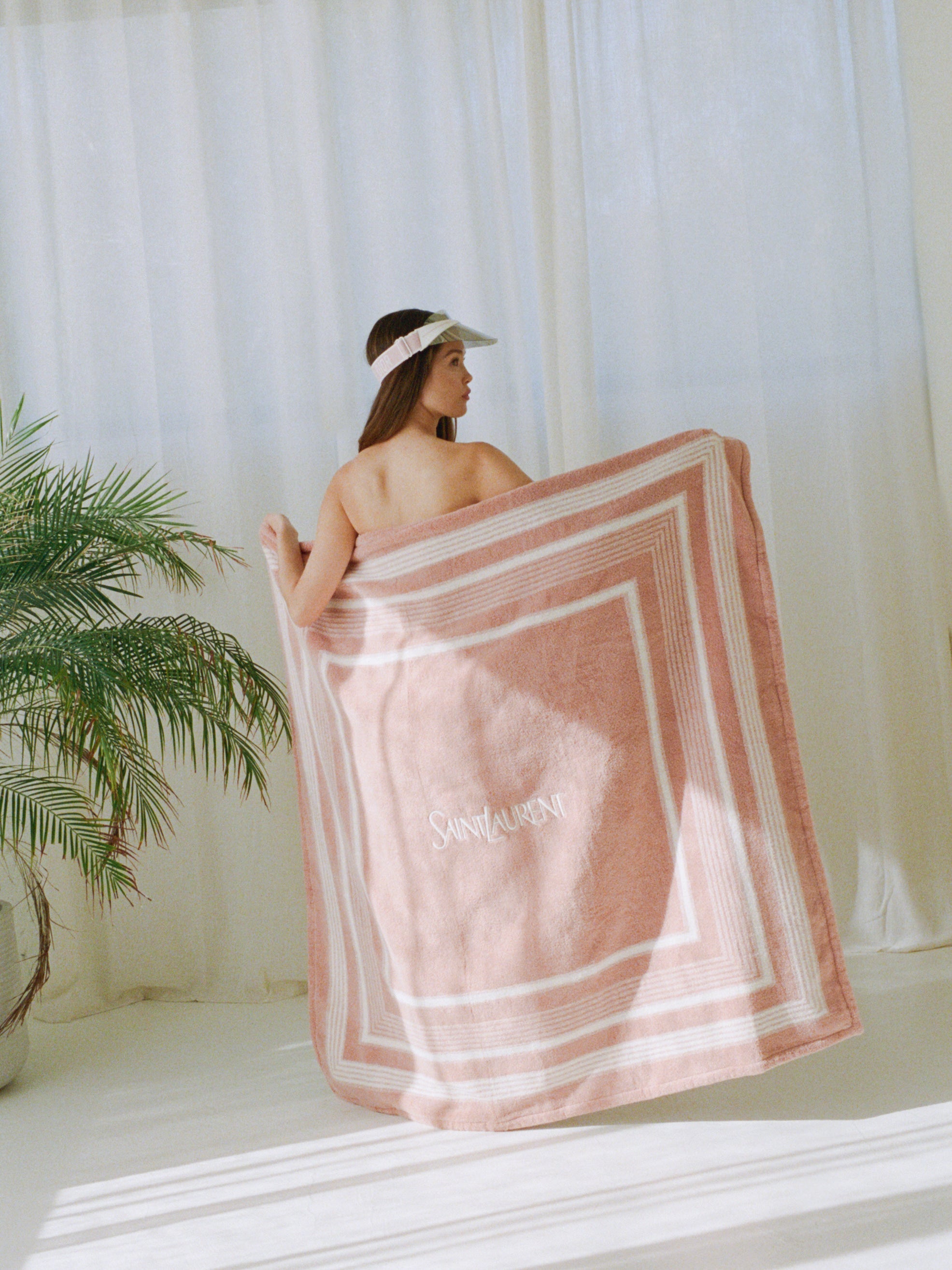 Saint Laurent Pink Beach Towel