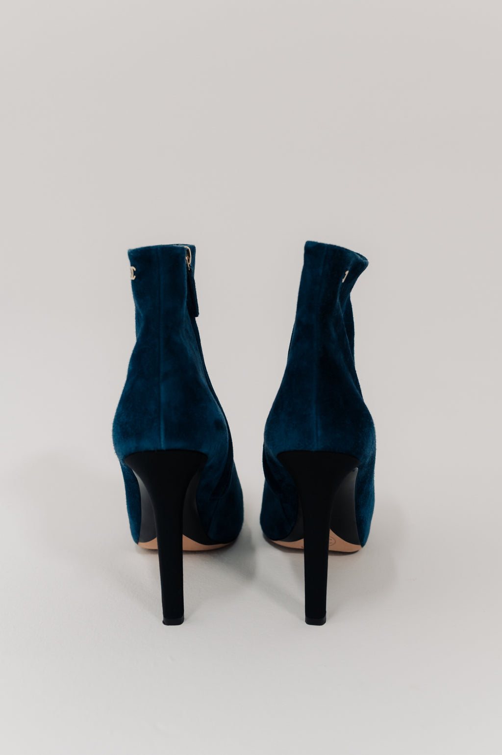 Chanel Teal Suede Boots