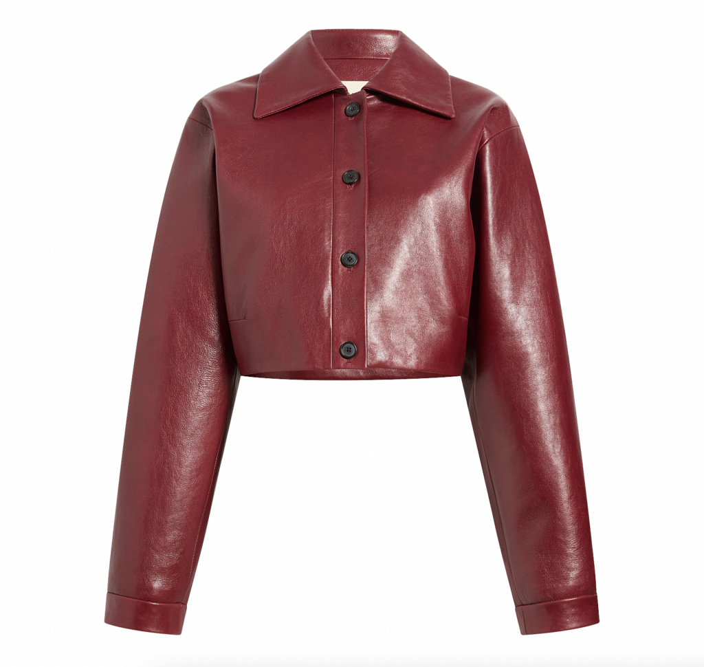  Sue Cropped Leather Jacket